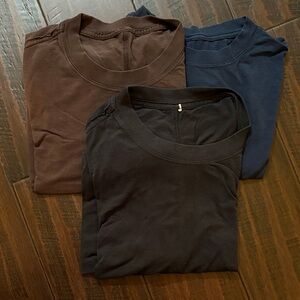🍋 🌈 lululemon athletica THREE All Yours tees Black, Brown, and Navy